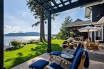 So many places to sit outside and enjoy the incredible views of Lake Pend Oreille.